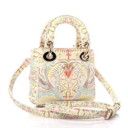 Christian Dior Calfskin Embroidered Mini Lady Dior White Multicolor 3 of 10