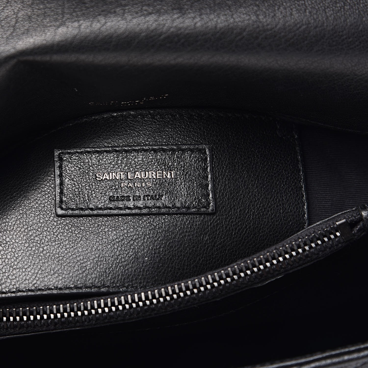 Saint Laurent Sheepskin Matelasse Chevron Monogram Medium College Bag Black 7 of 12
