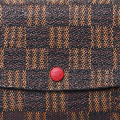 Louis Vuitton Damier Ebene Emilie Wallet Red 9 of 9
