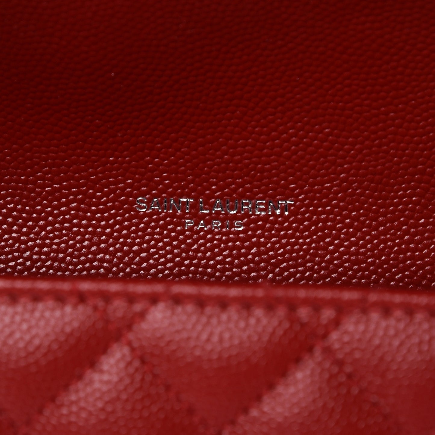 Grain De Poudre Textured Mixed Matelasse Triquilt Medium Monogram Satchel New Red