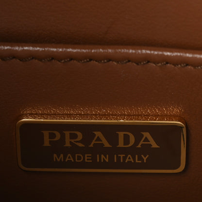 Prada Jacquard Saffiano Triangolo Symbole Embroidered Micro Tote Tobacco Talco 6 of 8