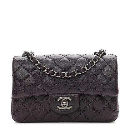 Chanel Caviar Quilted Mini Rectangular Flap Dark Purple 1 of 8