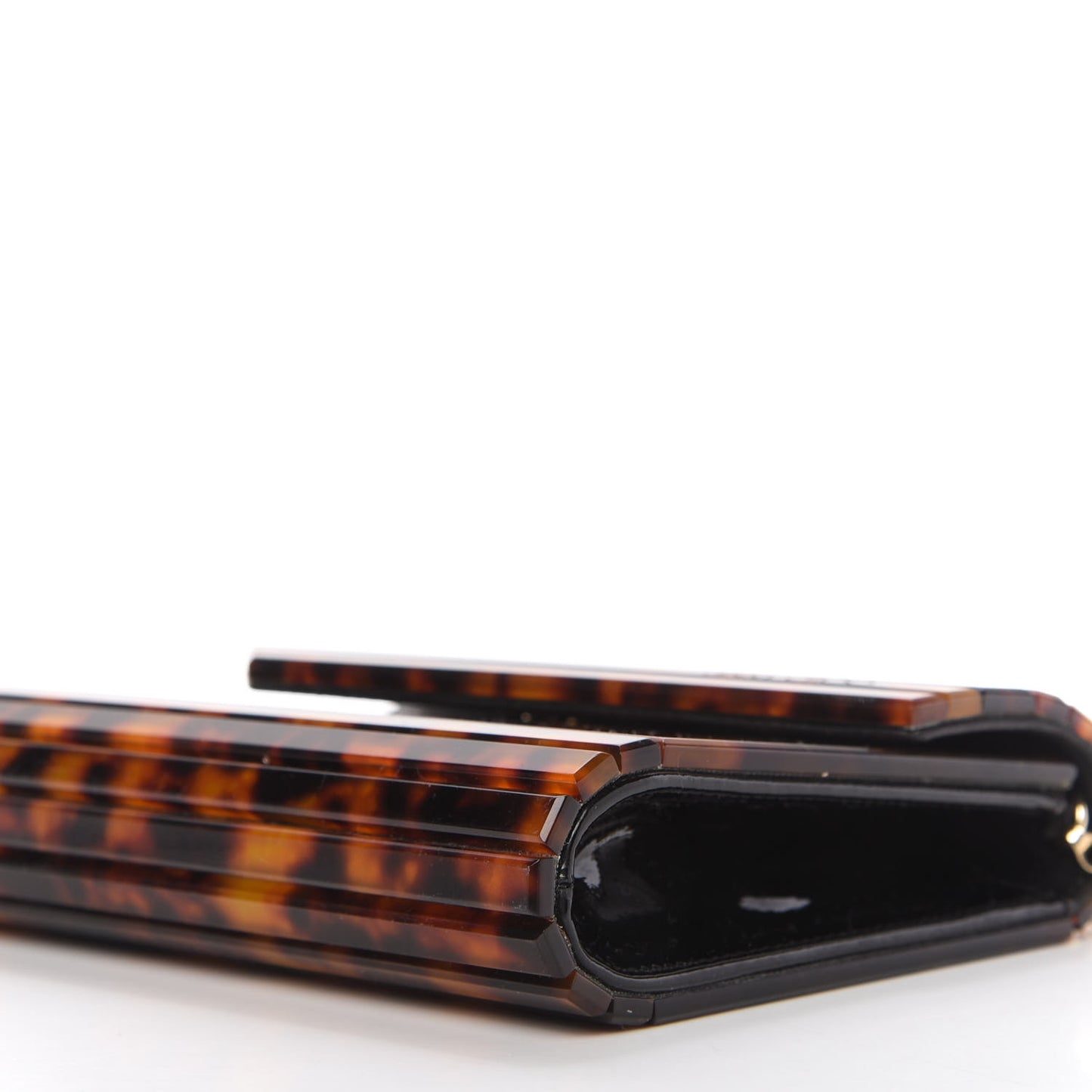Acrylic Tortoiseshell Candy Clutch Brown