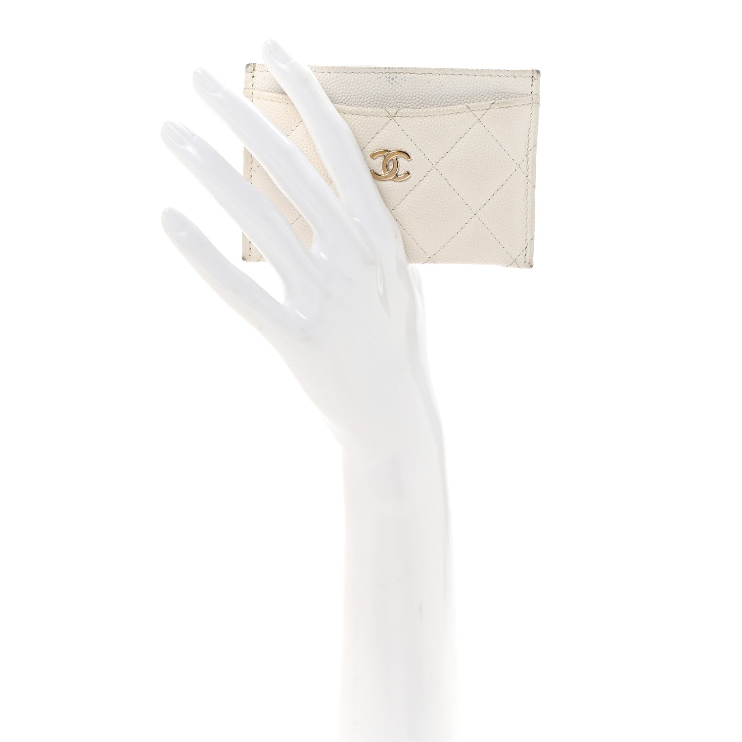 Chanel Caviar Quilted Card Holder White 2 of 8