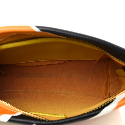 Burberry Prorsum Grained Calfskin Insect Print Pouch Black Orange Yellow 5 of 6