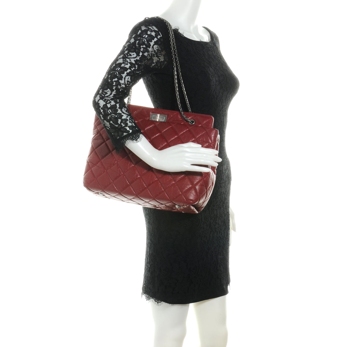 Aged Calfskin Reissue 2.55 Tote Red