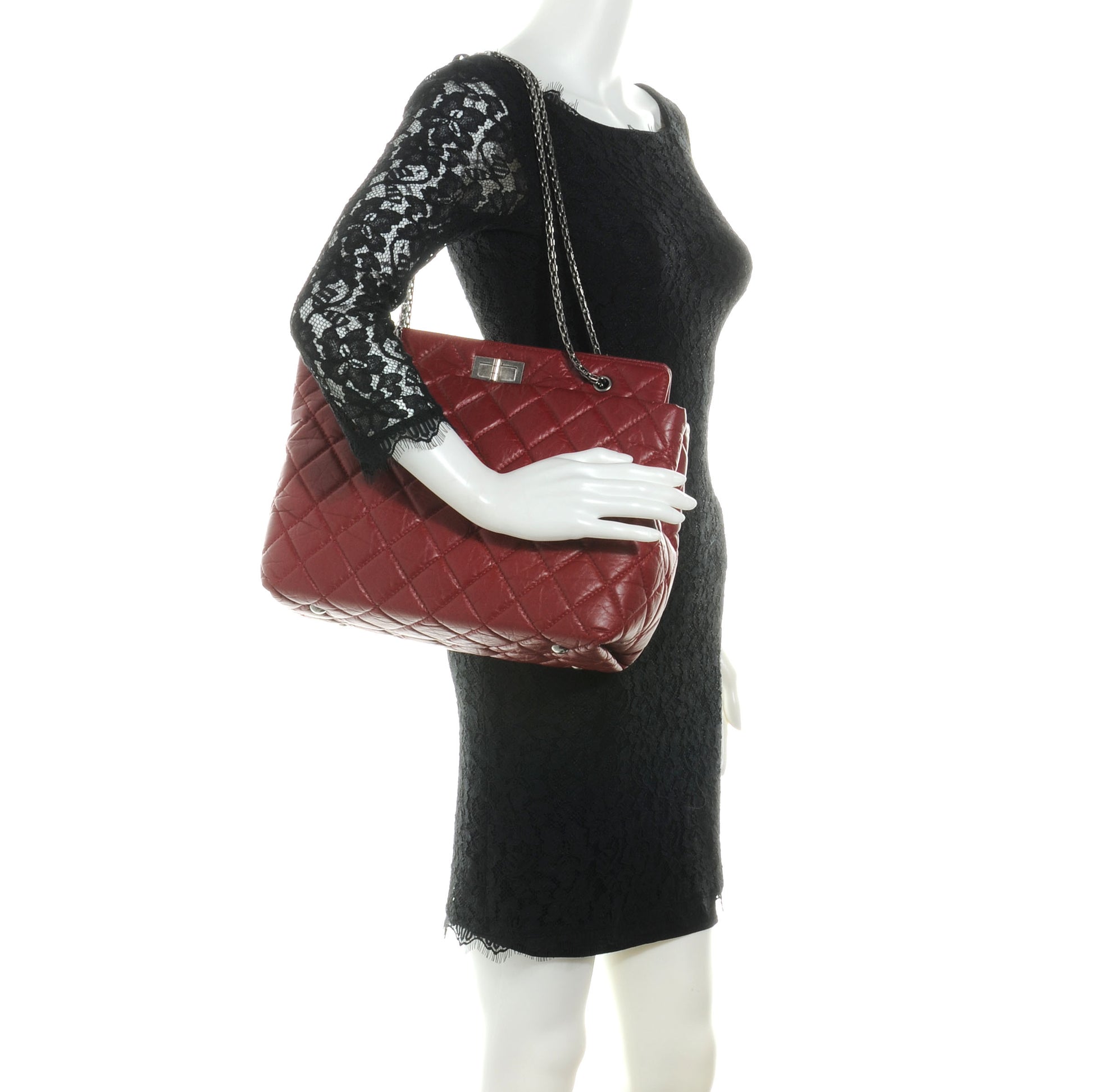 Chanel Aged Calfskin Reissue 2.55 Tote Red 2 of 8