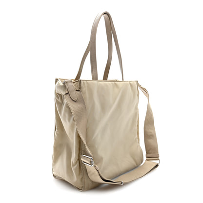 Prada Tessuto Nylon Saffiano Tote Beige 2 of 8