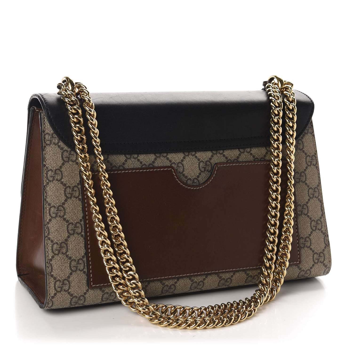 Gucci GG Supreme Monogram Calfskin Medium Padlock Shoulder Bag Beige Black Cuir 4 of 12