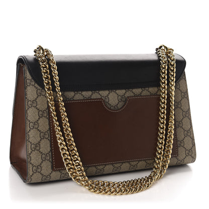 Gucci GG Supreme Monogram Calfskin Medium Padlock Shoulder Bag Beige Black Cuir 4 of 12