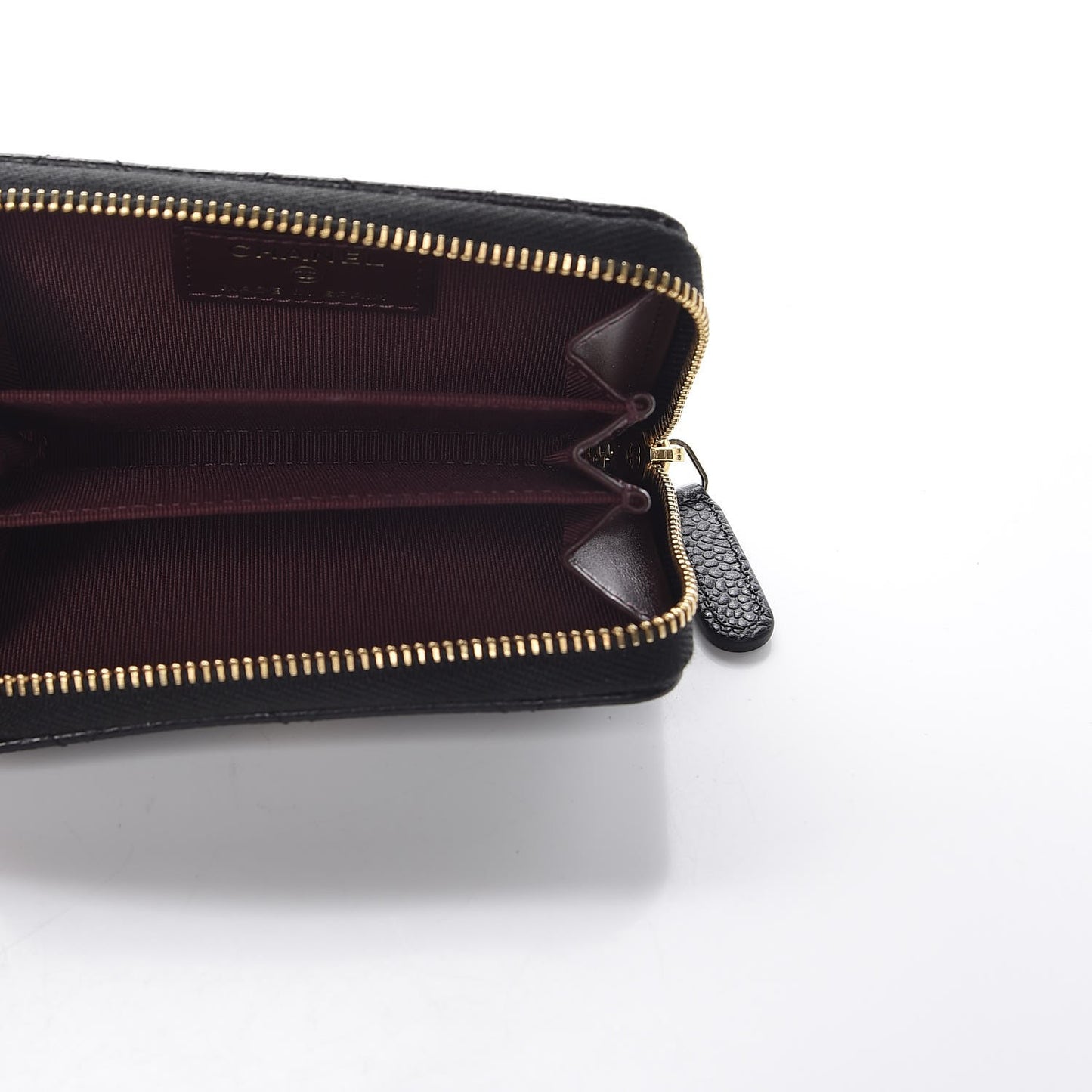 Caviar Quilted Zip Coin Purse Black