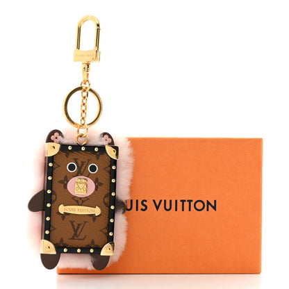 Louis Vuitton Mink Fur Reverse Monogram Eye-Trunk Bear Bag Charm Key Holder 7 of 7