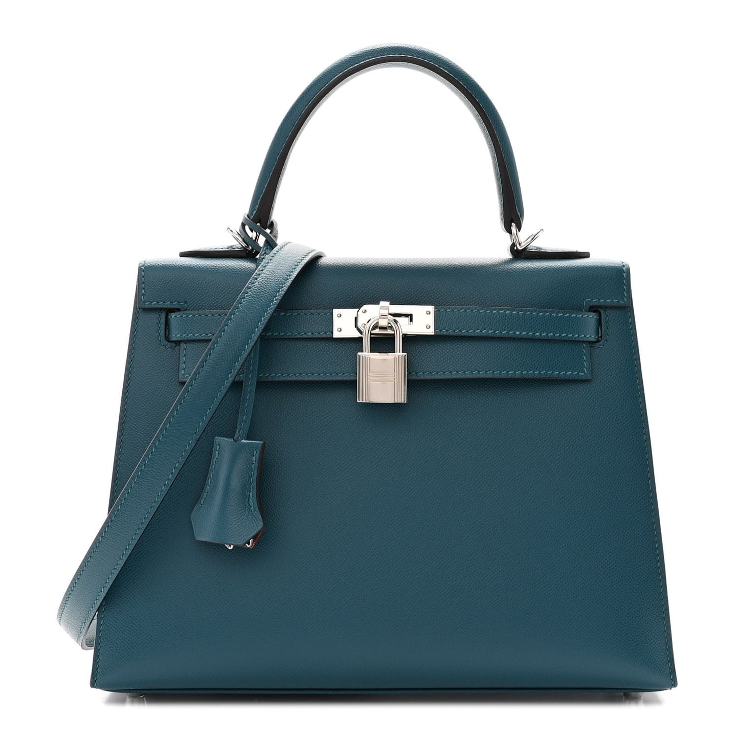 Madame Calfskin Verso Kelly Sellier 25 Vert Bosphore Sienne