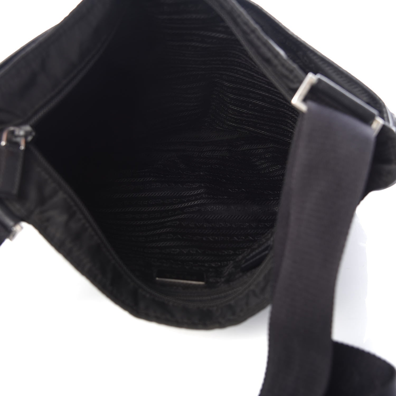 Prada Nylon Messenger Bag Black 5 of 9