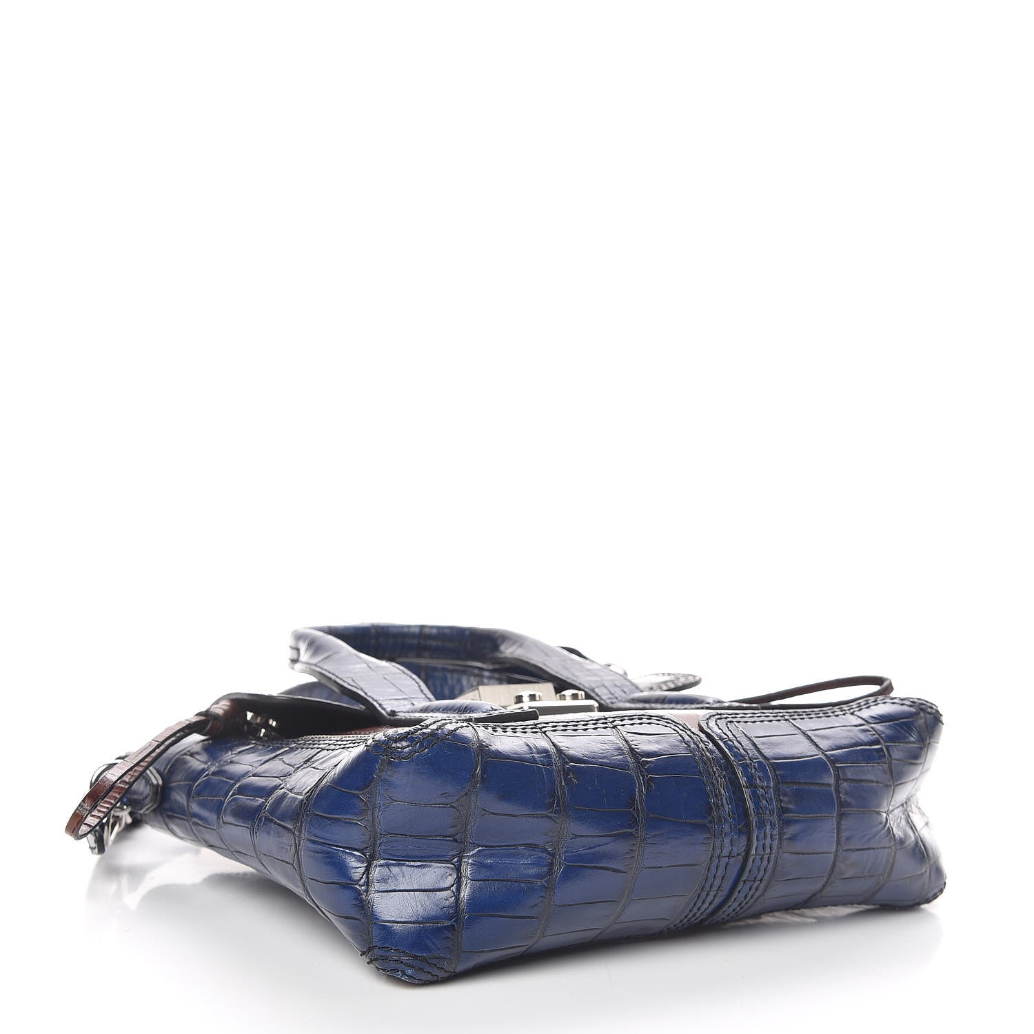 3.1 Phillip Lim 3.1 Calfskin Crocodile Embossed Mini Pashli Black Multicolor 4 of 9