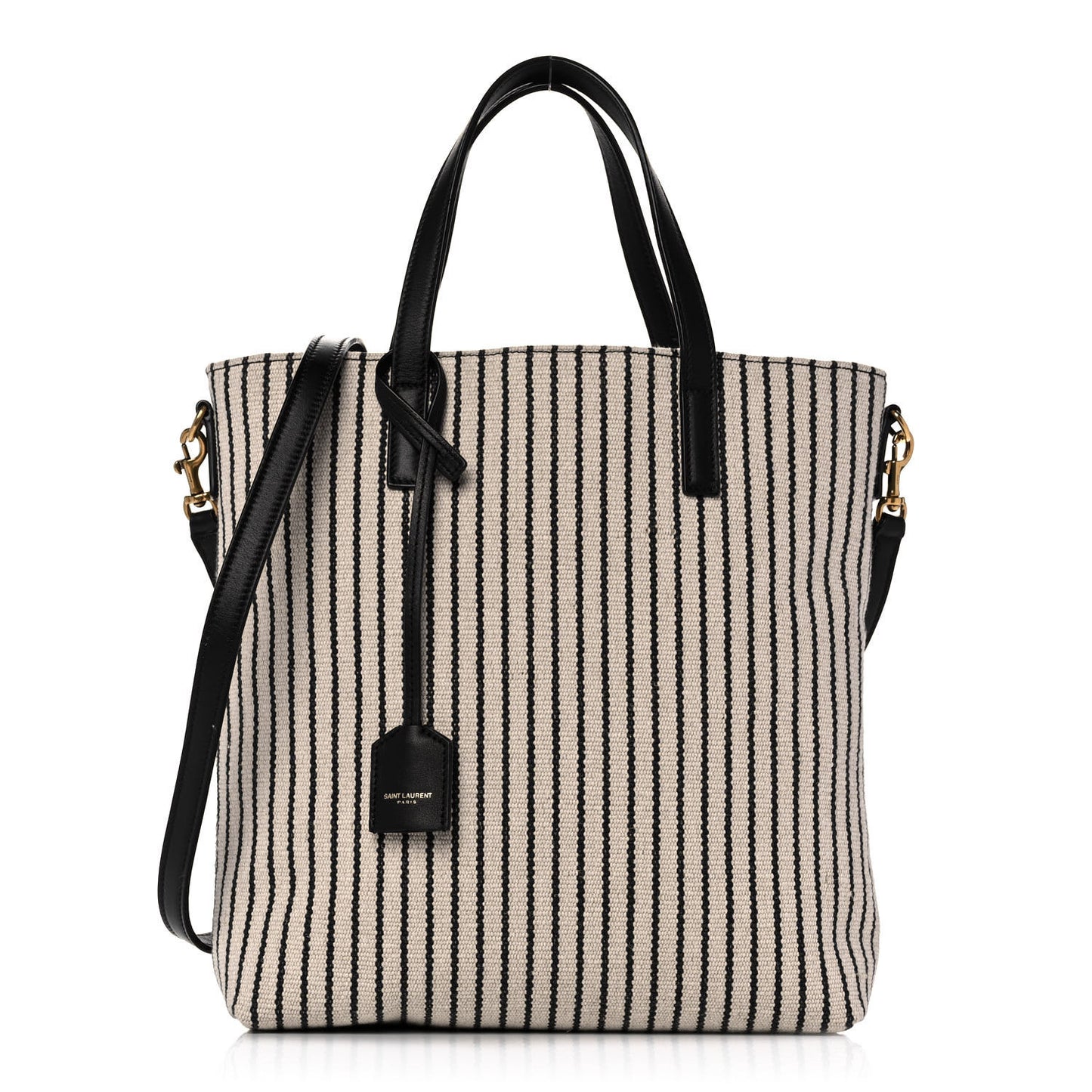 Canvas Striped Toy Shopping Tote Grey Black