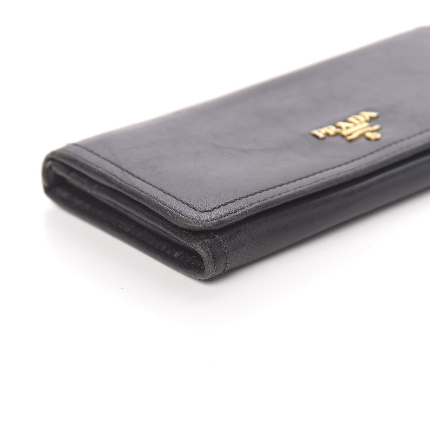 Prada Vitello Phenix Continental Flap Wallet Black 8 of 16