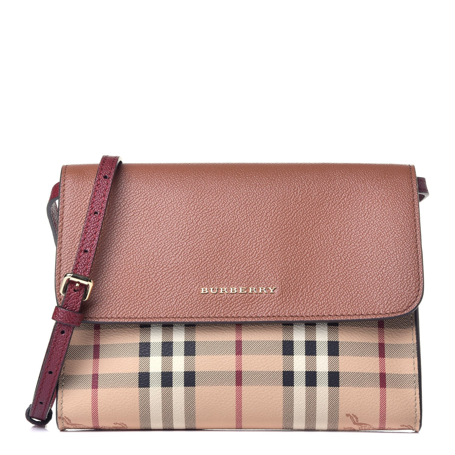 Burberry Haymarket Check Small Loxley Crossbody Bright Toffee 1 of 8
