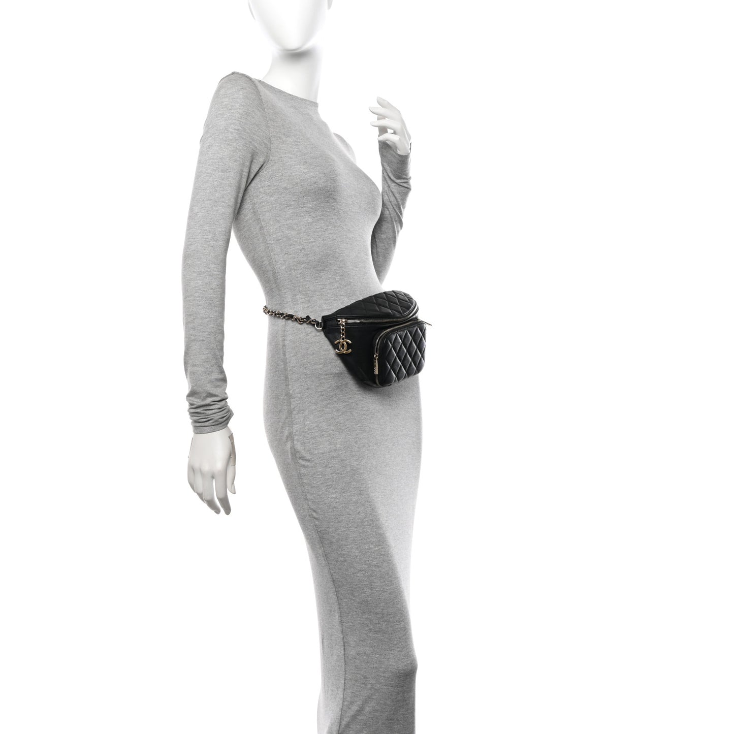 Caviar Quilted Business Affinity Waist Belt Bag Black