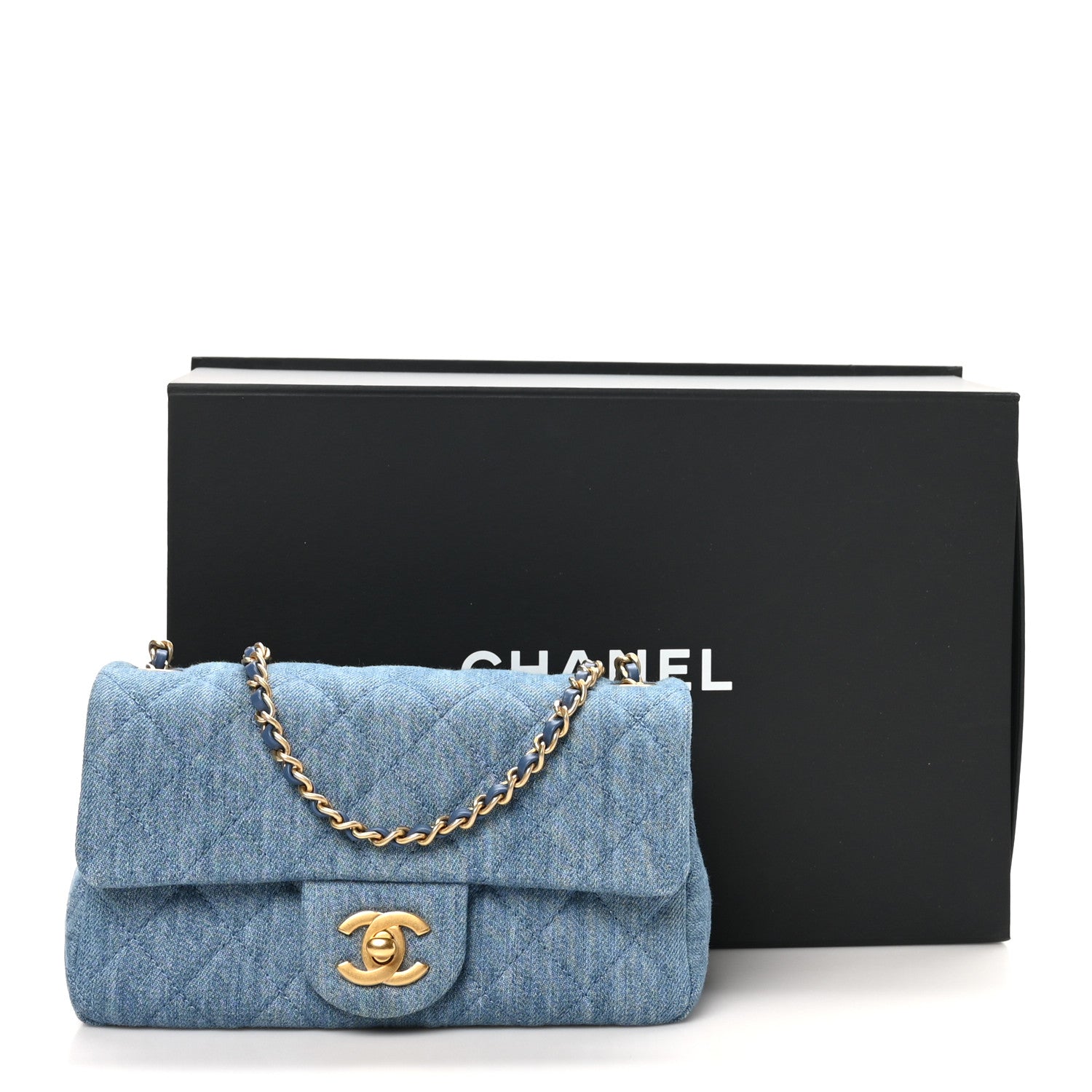 Chanel Denim Quilted Mini Pearl Crush Rectangular Flap Blue 11 of 11