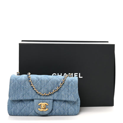 Chanel Denim Quilted Mini Pearl Crush Rectangular Flap Blue 11 of 11