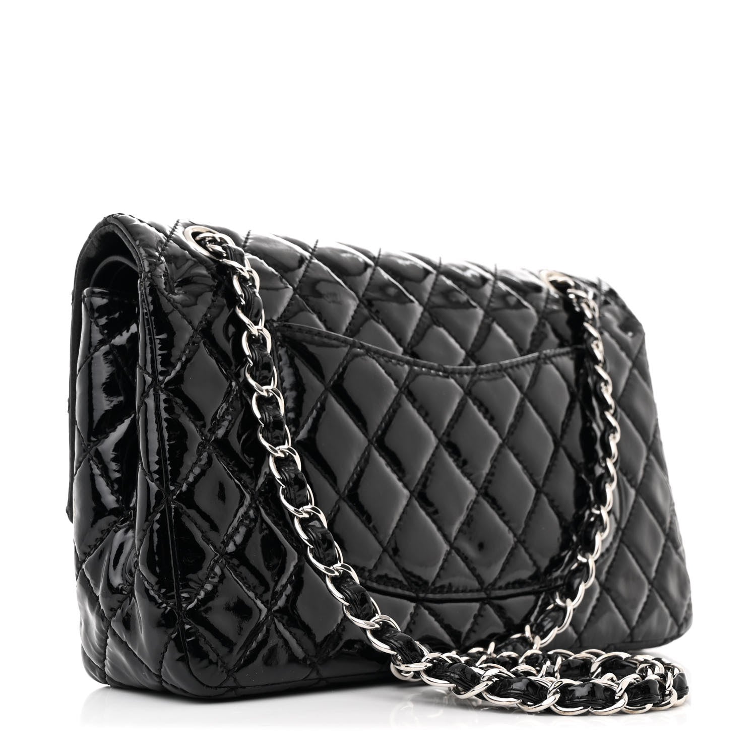 Chanel Patent Quilted Medium Double Flap Black 3 of 11