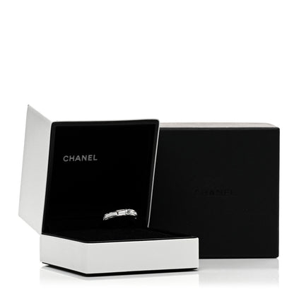 Chanel 18K White Gold Ceramic Diamond Slim Ultra Ring 56 7.5 White 5 of 5
