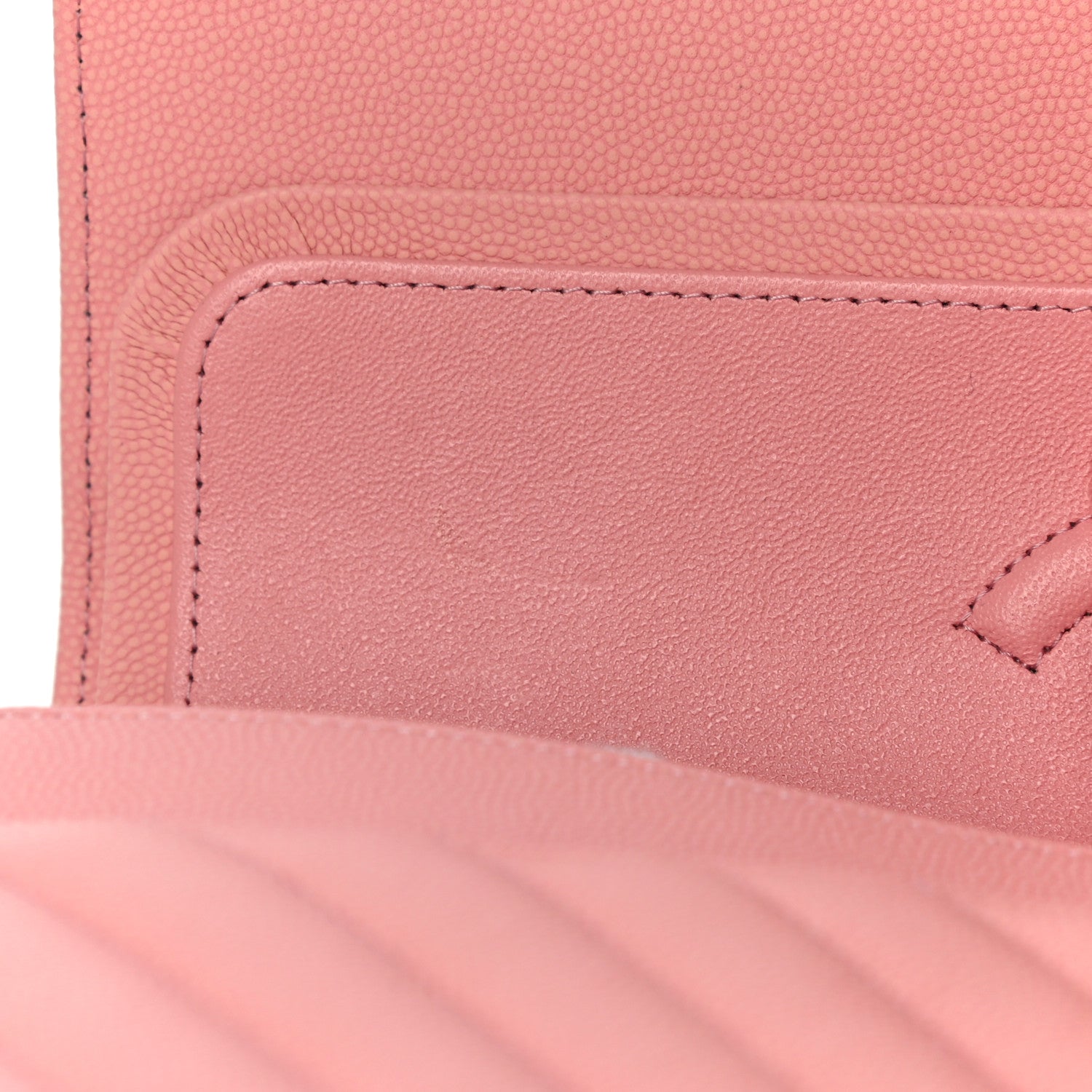 Chanel Caviar Flat Chevron Quilted Medium Double Flap Pink 11 of 12