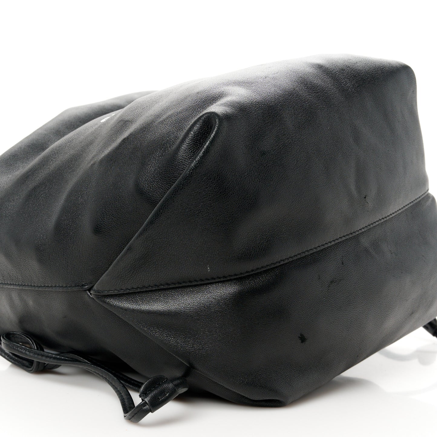 Lambskin Teddy Drawstring Bag Black
