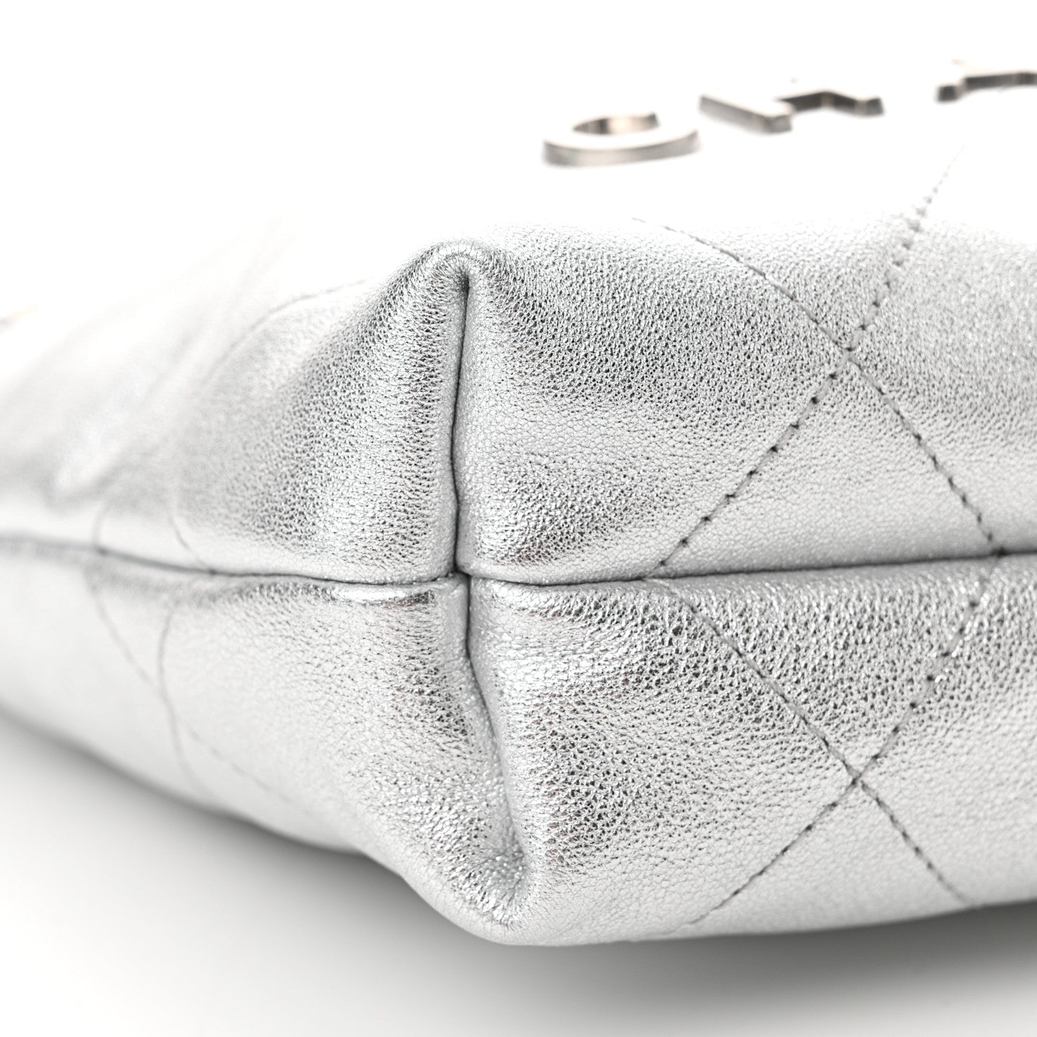 Chanel Metallic Lambskin Quilted Mini Chanel 22 Silvery 9 of 11