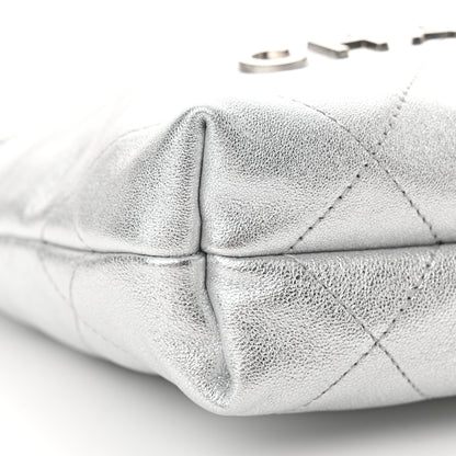 Chanel Metallic Lambskin Quilted Mini Chanel 22 Silvery 9 of 11