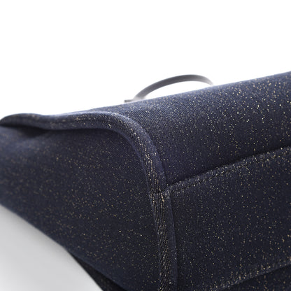 Chanel Lurex Canvas Small Deauville Tote Navy Blue Gold 11 of 12