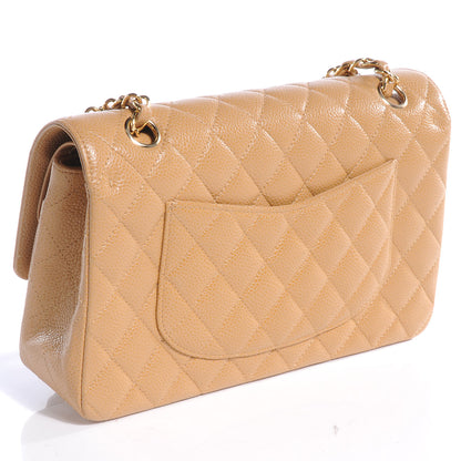 Chanel Caviar Quilted Medium Double Flap Beige 3 of 8