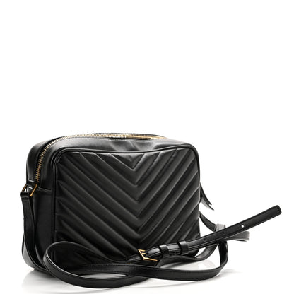 Saint Laurent Calfskin Matelasse Monogram Lou Camera Bag Black 3 of 13