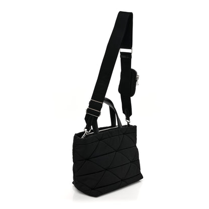 Prada Re-Nylon Nappa Triangle Quilted Padded Double Handled Zip Pocket Tote Black 3 of 9