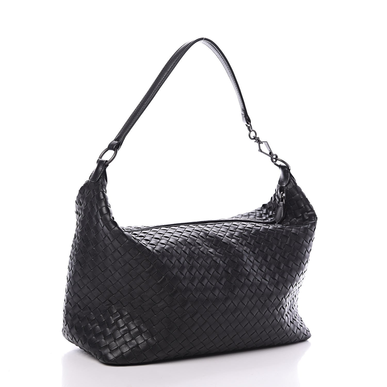 Bottega Veneta Nappa Intrecciato Shoulder Bag Black 3 of 8