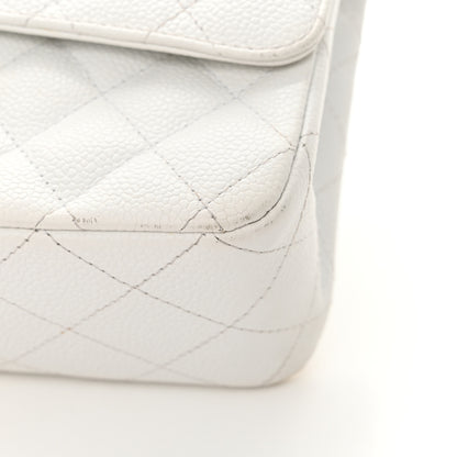 Chanel Caviar Quilted Medium Double Flap Bijoux Chain White 22 of 26