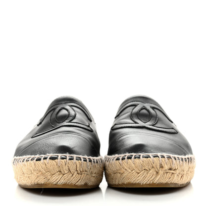 Chanel Lambskin CC Espadrilles 38 Black 2 of 13