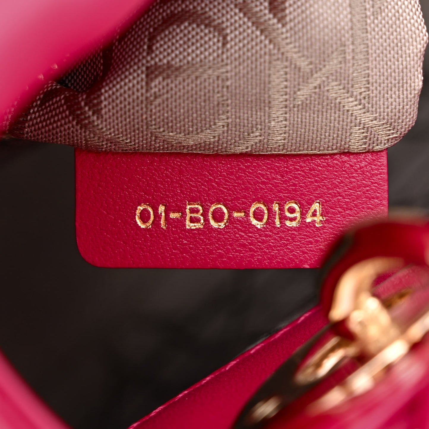 Lambskin Cannage Mini Lady Dior Fuchsia