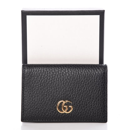 Gucci Pebbled Calfskin GG Marmont Card Case Black 8 of 8