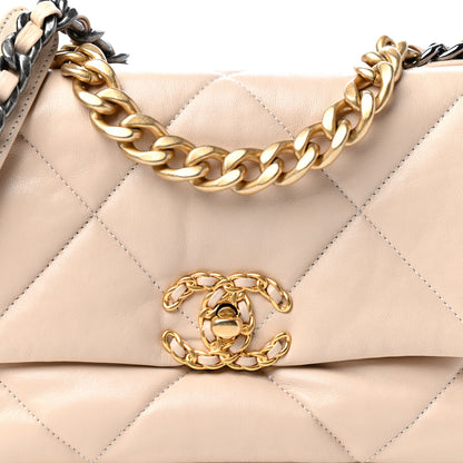 Chanel Goatskin Quilted Medium Chanel 19 Flap Beige 10 of 11