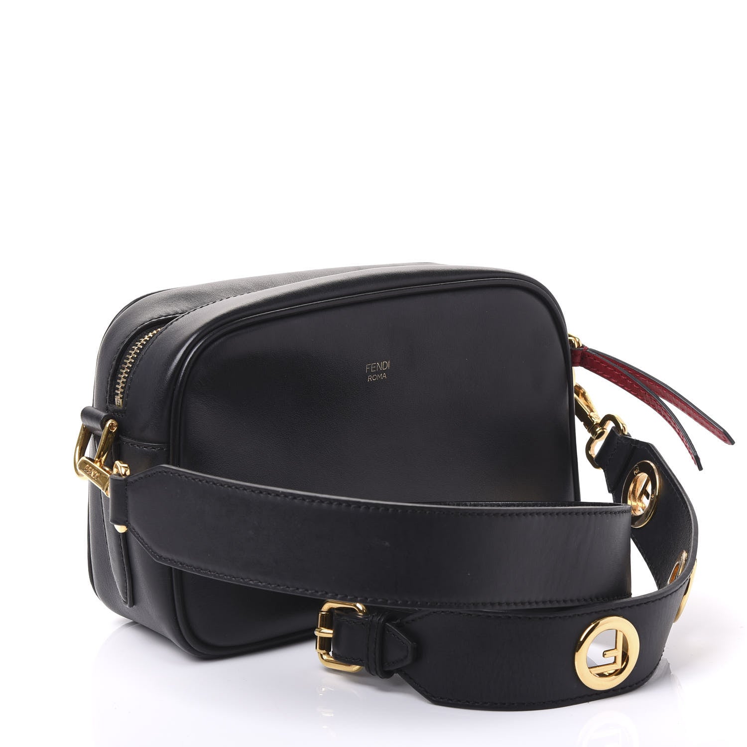 Fendi Vitello Century F is Fendi Bi-Color FF 1974 Embossed Camera Case Maya Black 2 of 9