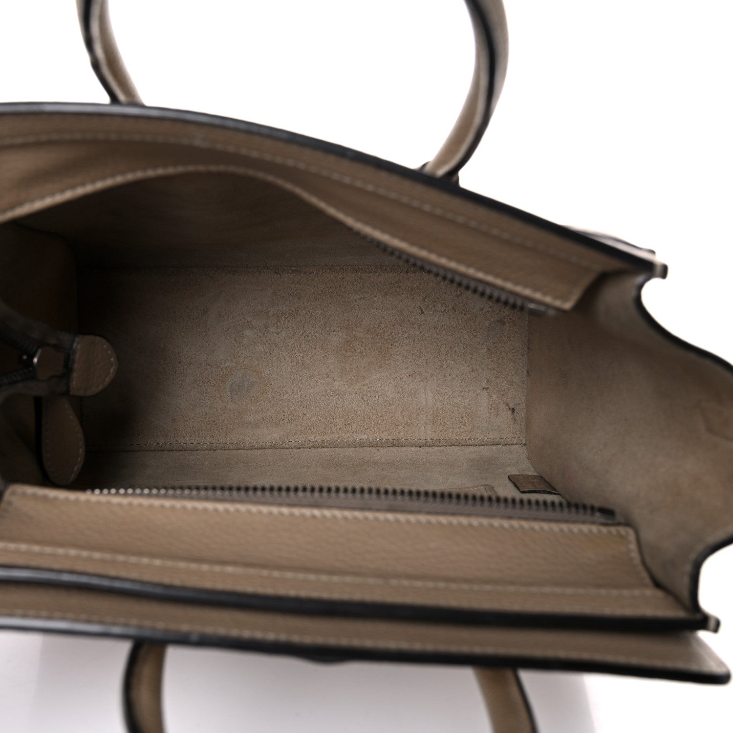 Celine Drummed Calfskin Nano Luggage Dune 5 of 19