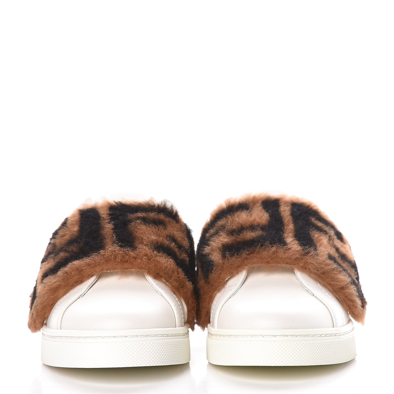 Fendi Vitello Shearling FF Velcro Slip On Sneakers 36 White 2 of 11