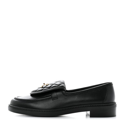 Chanel Lambskin Quilted CC Turnlock Loafers 41 Black 1 of 9