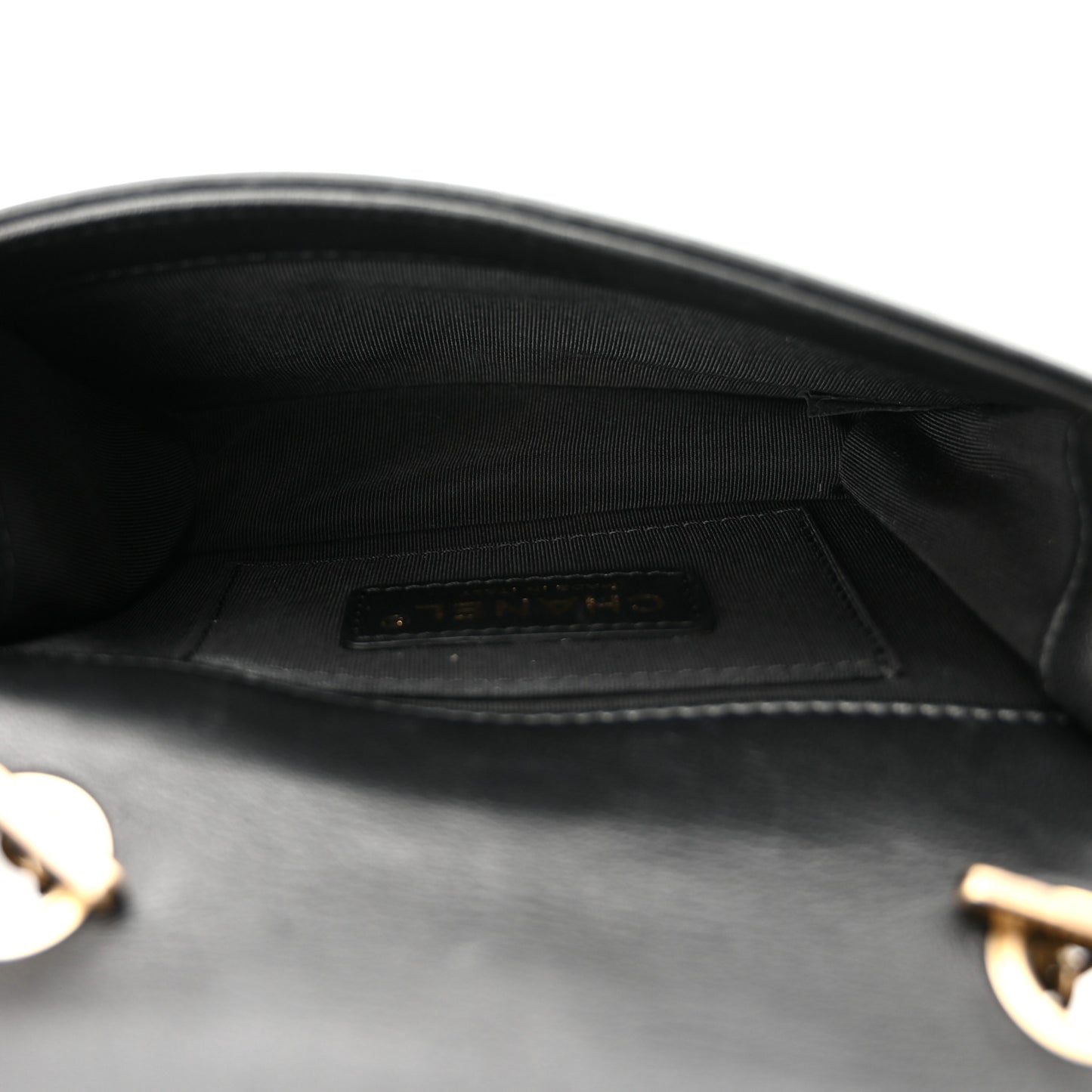 Lambskin Quilted Boy Brick Studded Flap Black