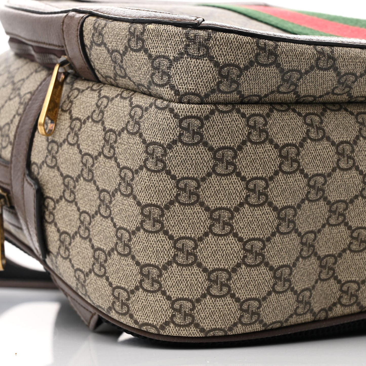 GG Supreme Monogram Medium Ophidia Day Backpack Brown