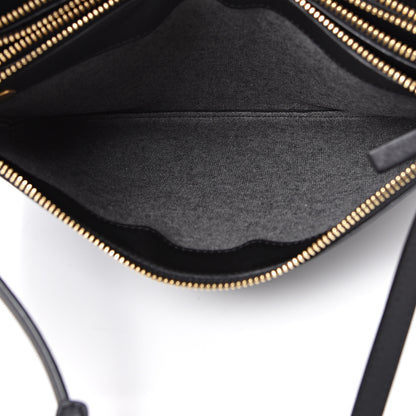 Celine Lambskin Large Trio Crossbody Bag Black 6 of 11