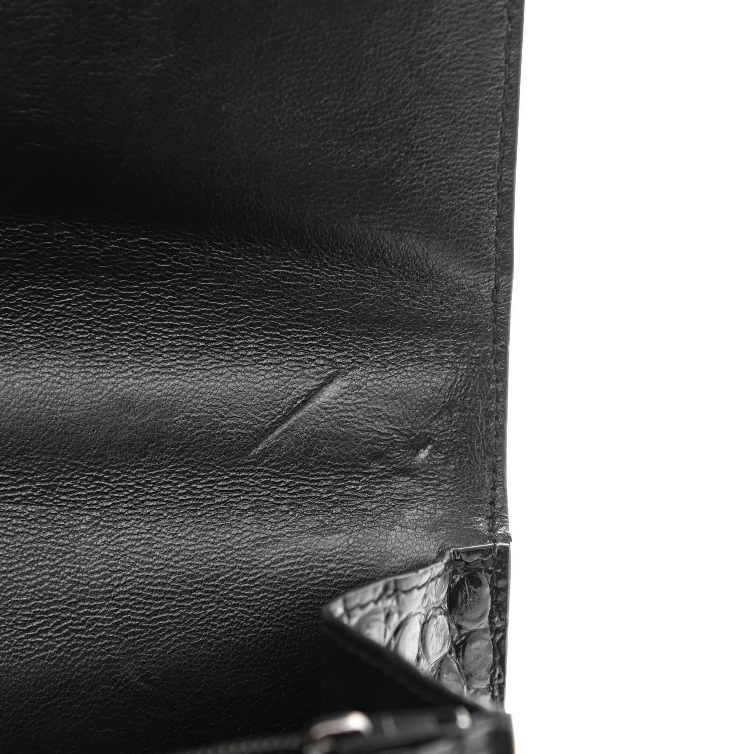 Balenciaga Shiny Calfskin Monochrome Crocodile Embossed S Sharp Chain Shoulder Bag Black 9 of 14