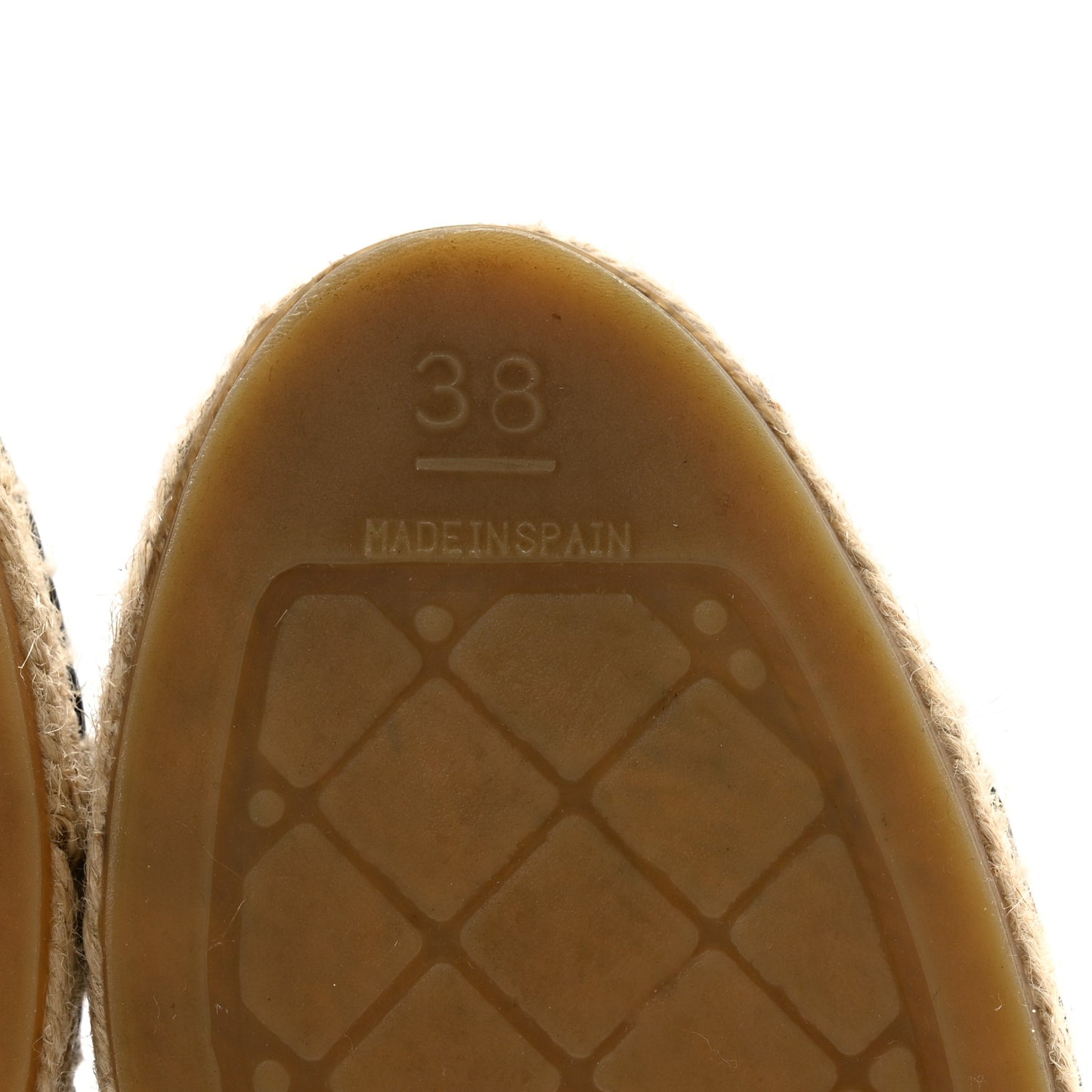 Calfskin Chain CC Espadrilles 38 Black